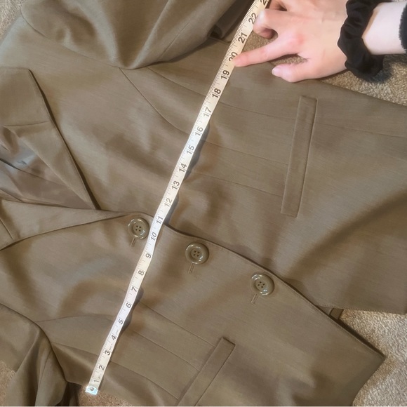 Lafayette 148 Tan Beige Wool Blazer 14 Large Button Down - Picture 9 of 11